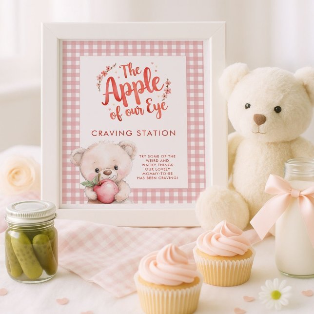 Apple of Eye Gingham Baby Shower Craving Station Poster (Von Creator hochgeladen)