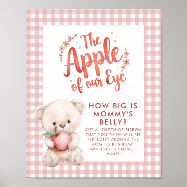Apple of Eye Wie große Mamas Bauch Game Baby Dusch Poster (Vorne)