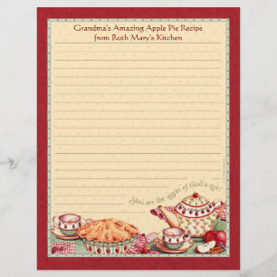 Apple of God's Eye Rezept Paper for Recipe Binders