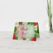 Apple Of My Eye Baby Shower Folded Thank You Card