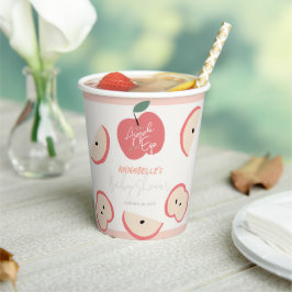 Apple of my Eye Pink Girl Baby Shower Pappbecher