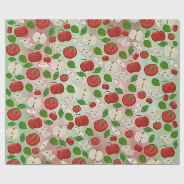 “Apple of My Eye” Stipple Art Wrapping Paper Geschenkpapier (Flach)