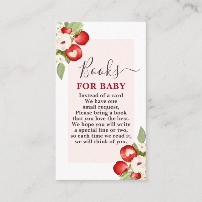 Apple of Our Eye Baby Shower Books for Baby Card Begleitkarte (Vorderseite)