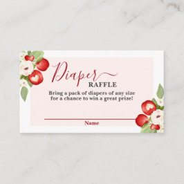 Apple of Our Eye Baby Shower Diaper Raffle Card Begleitkarte