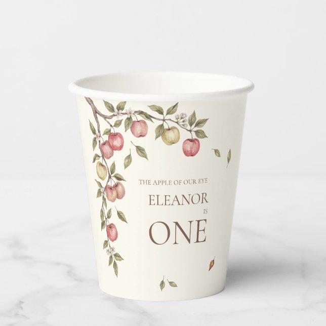 Apple Of Our Eye First Birthday Cups Pappbecher (Vorderseite)