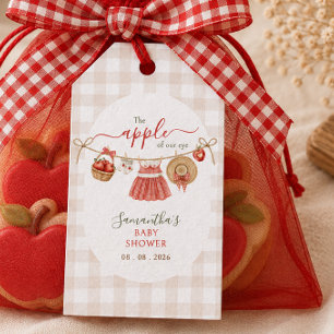 Apple Of Our Eye Wäscheleine Gingham Baby Shower Geschenkanhänger