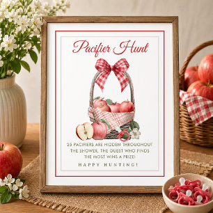 Apple Orchard Baby Dusche Schnuller Jagdspiel Poster