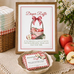 Apple Orchard Baby Dusche Windel Raffle Schild