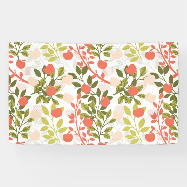 Apple Orchard Blumengartenmuster Banner (Horizontal)