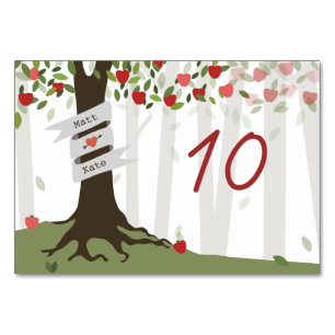 Apple Orchard Wedding Tischnummer Card
