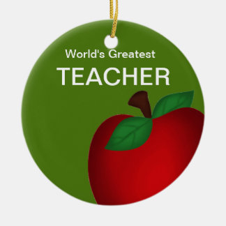 Apple-Ornament des personalisierten Lehrers Keramikornament