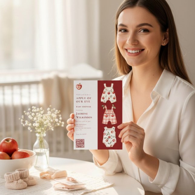 Apple Our Eye moderner Aquarell QR-Code Einladung (Von Creator hochgeladen)