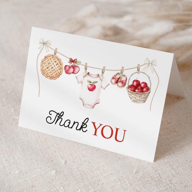 Apple Our Eye Orchard Harvest Baby Shower Dankeskarte (Von Creator hochgeladen)