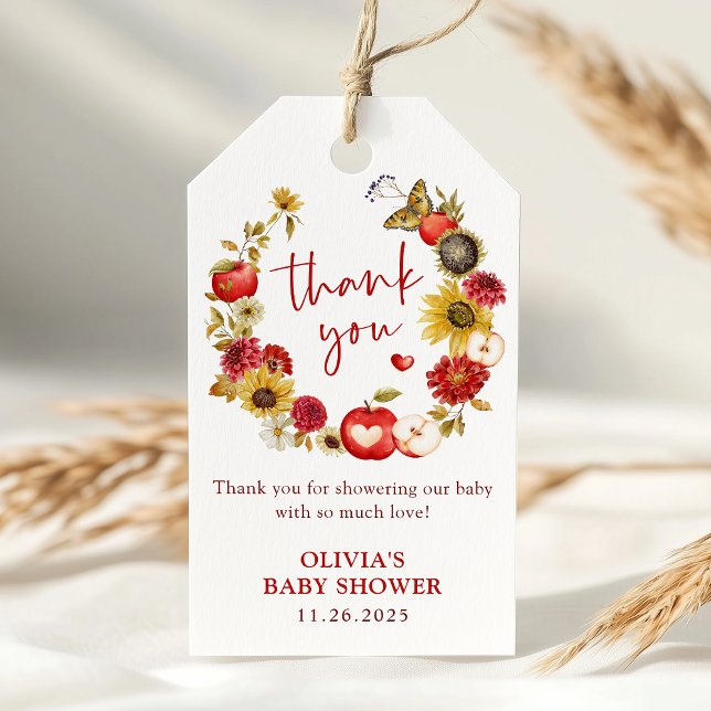 Apple Our Eye Wreath Fall Baby Shower Gefallen Geschenkanhänger (Von Creator hochgeladen)