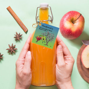 Apple Pals Funny Cartoon Cider Pie und mehr Geschenkanhänger
