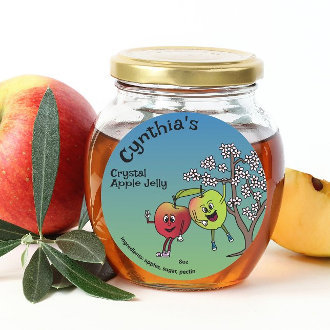 Apple Pals Funny Cartoon Sauce Butter Pie und mehr Runder Aufkleber (Von Creator hochgeladen)