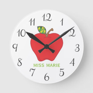 Apple   Personalized Teachers Clock Runde Wanduhr