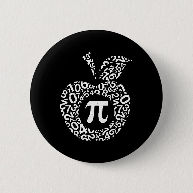 Apple Pi Algebra Sign Math Funny Pi Day Geschenk Button (Vorderseite)