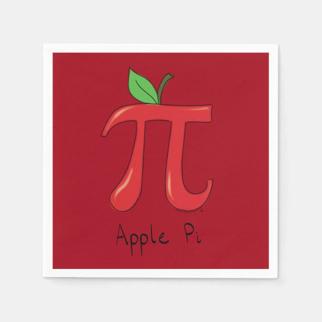 Apple Pi Niedlich Mathe Pi Day Party Napkins Serviette (Vorderseite)
