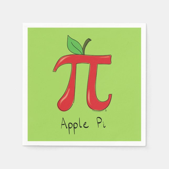 Apple Pi Niedlich Mathe Pi Day Party Napkins Serviette (Vorderseite)