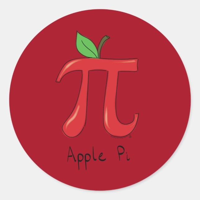 Apple Pi Niedlich Mathematik Pi Day Stickers (Vorderseite)