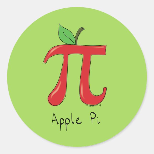 Apple Pi Niedlich Mathematik Pi Day Stickers (Vorderseite)