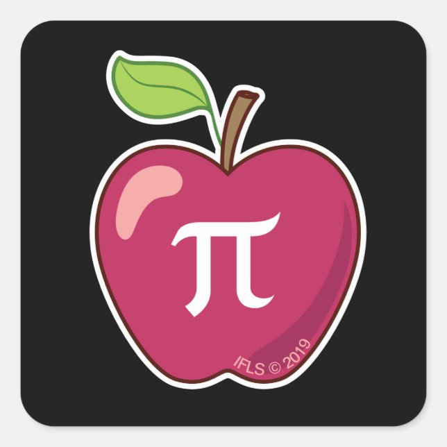Apple Pi Quadratischer Aufkleber (Vorderseite)