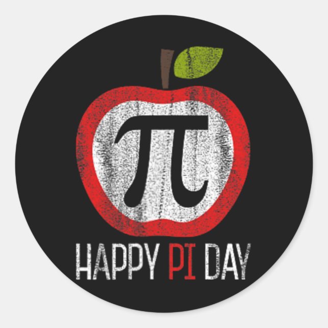 Apple Pi Shirt Math Runder Aufkleber (Vorderseite)