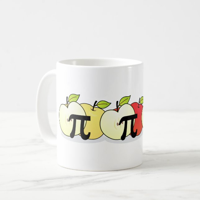 Apple Pi Tasse (Tricolor) Mathematiklehrer (Vorderseite Links)