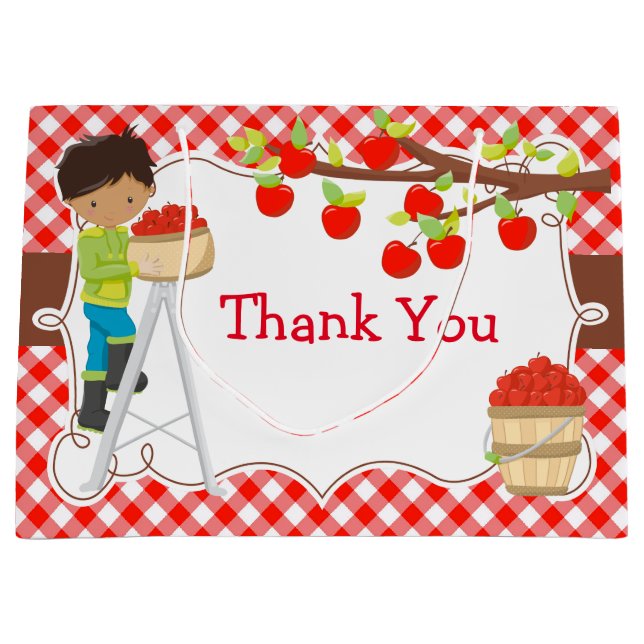 Apple picking African American Birthday Party Große Geschenktüte (Vorderseite)
