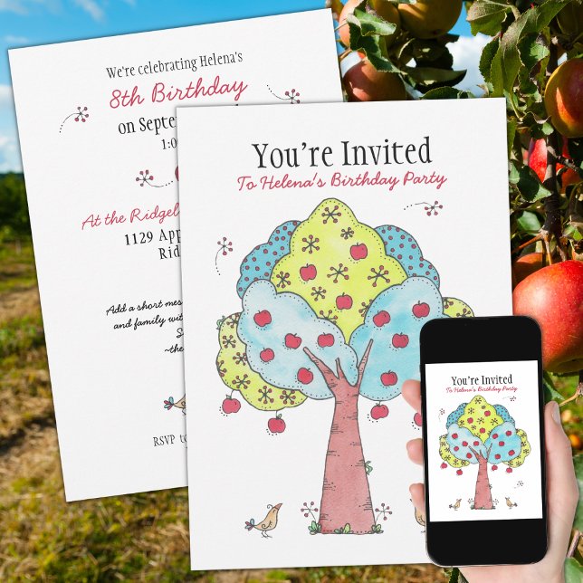 Apple Picking Birthday Party Einladung (Von Creator hochgeladen)