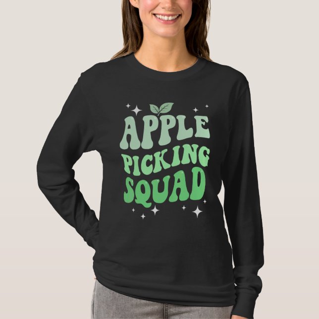 Apple Picking Squad Green Apple Season Family Farm T-Shirt (Vorderseite)