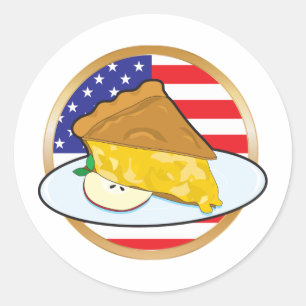 Apple Pie American Flag Runder Aufkleber