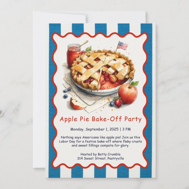 Apple Pie Bake-Off-Einladung zum Arbeitstag Einladung (Vorderseite)