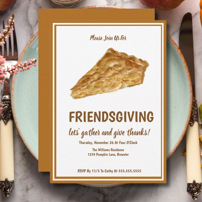 Apple Pie Friendsgiving-Erntedank Einladung (Von Creator hochgeladen)