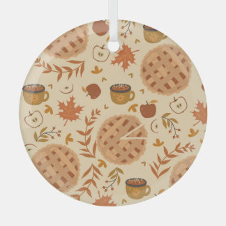 Apple Pie Herbst: Vintage Grafik Ornament Aus Glas