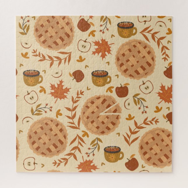 Apple Pie Herbst: Vintage Grafik Puzzle (Vertikal)