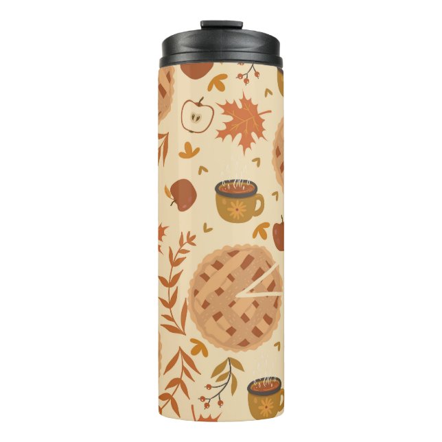 Apple Pie Herbst: Vintage Grafik Thermosbecher (Vorderseite)