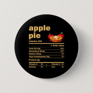 Apple Pie Nutrition Facts Fun Erntedank Christm Button