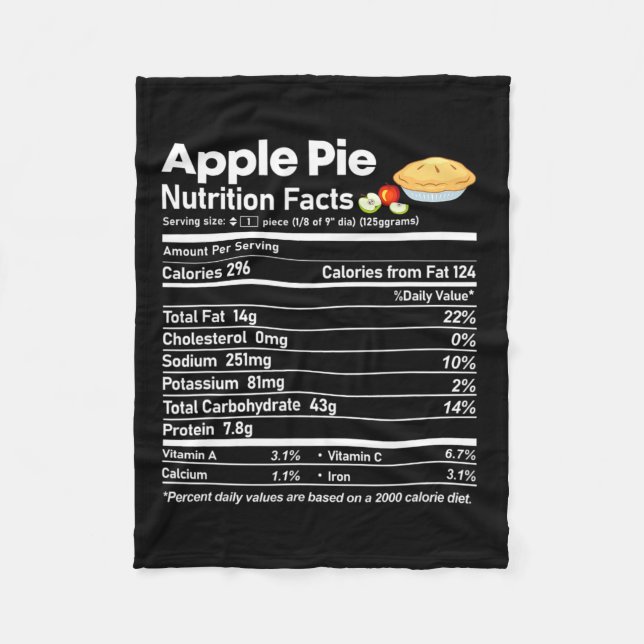 Apple Pie Nutrition Facts Fun Erntedank Christm Fleecedecke (Vorderseite)