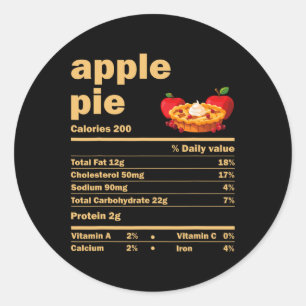 Apple Pie Nutrition Facts Fun Erntedank Christm Runder Aufkleber