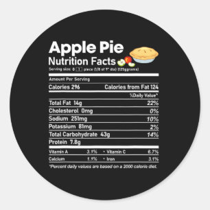 Apple Pie Nutrition Facts Fun Erntedank Christm Runder Aufkleber