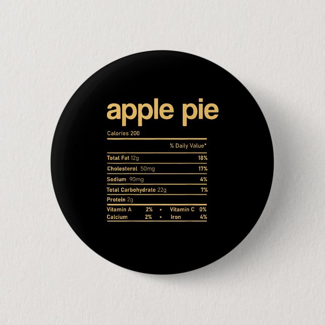 Apple Pie Nutrition Facts Funny Erntedank Chris Button (Vorderseite)