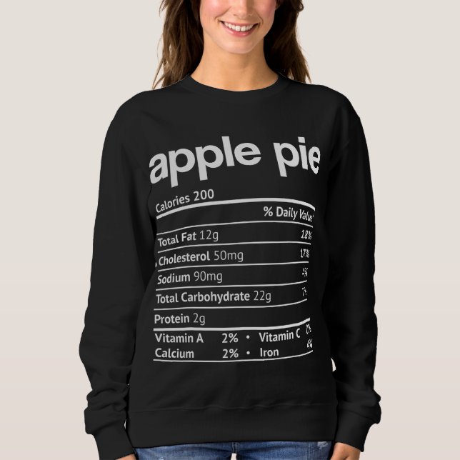 Apple Pie Nutrition Facts Funny Erntedank Chris Sweatshirt (Vorderseite)