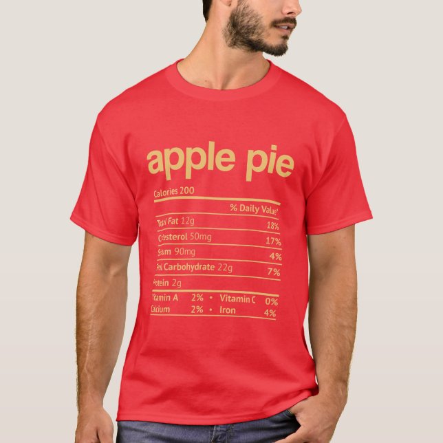 Apple Pie Nutrition Facts Funny Erntedank Chris T-Shirt (Vorderseite)