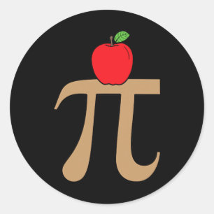 Apple Pie Pi Math Pun Runder Aufkleber
