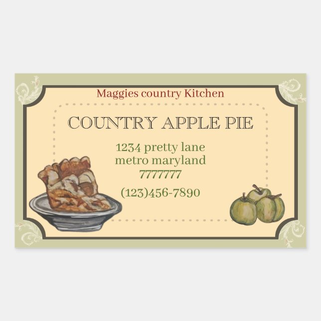APPLE PIE rechteckiger Aufkleber (Vorderseite)