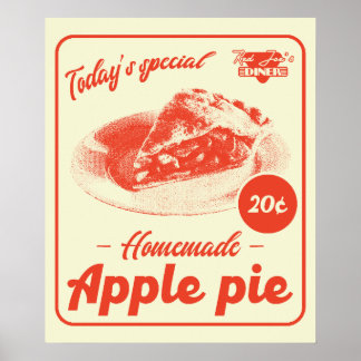 Apple Pie Retro ästhetische Diner Promo Poster