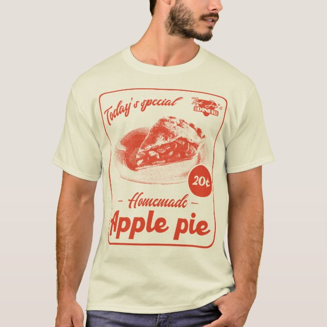Apple Pie Retro ästhetische Diner Promo Poster T-Shirt (Vorderseite)
