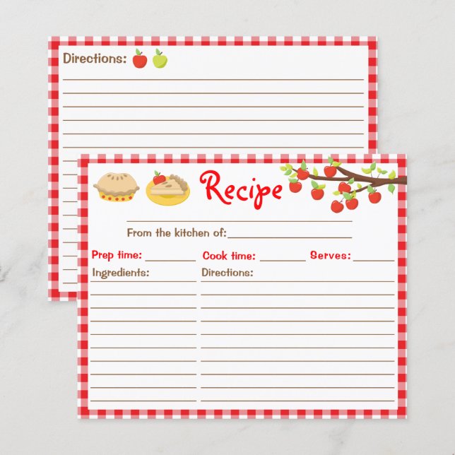 Apple Pie Rezpe Red Gingham Rezept (Vorne/Hinten)